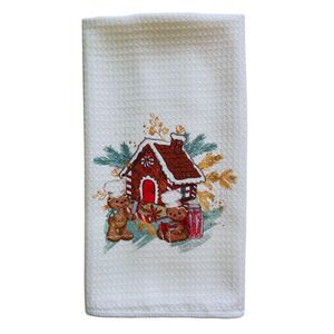 Gingerbread House and Baker Boys Microfiber Waffle Weave Kitchen Dish Towel